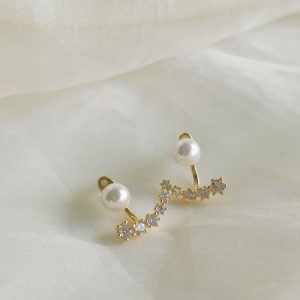 sowang ピアス ラウンドビジューバックキャッチピアス-round bijou back catch pierce- レディース