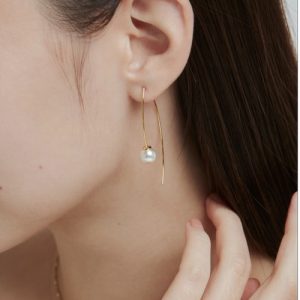 ciite' ピアス 「 金属アレルギー対応 」パールフックピアス  (両耳用) サージカルステンレス レディース