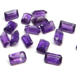 アフリカ産 アメジスト レクタングルファセットカット ルース 5×3mm【10コ販売】 / 82-41 AM5LG