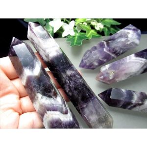 シェブロンアメジスト 六角柱(ポイント) 重さ 20g-40g 神秘的なグラデーションや山型ファントム ケープアメジスト ブラジル産