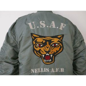【送料無料 25%OFF】HOUSTON  ヒューストン 刺繍&ワッペン カスタムMA-1 フライトジャケット （U.S.A.F) NO.51184 SAGE_Lサイズ