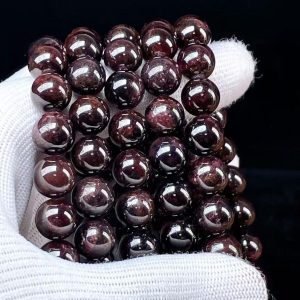 【商品動画付き】PROME 天然石・ガーネット・10mm・アメリカ産・ブレスレット・P5115