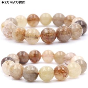 Lucky365 卸売り 現品 ミックスルチルクォーツ ブレスレット 14mm
