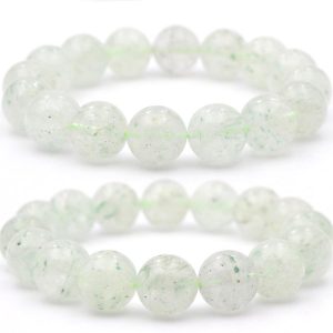 Lucky365 卸売り フックサイト イン クォーツ グリーンマイカ ブレスレット 13mm パワーストーン 天然石 ギフト対象