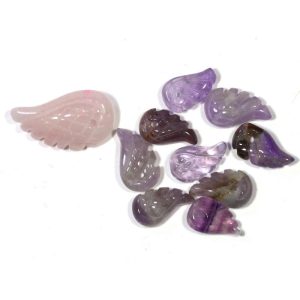 石流通センター モチーフビーズ 天使の羽 SS アメジスト 天然石 パワーストーン